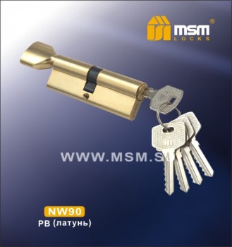 Цилиндровый механизм, латунь Простой ключ-вертушка NW90 мм