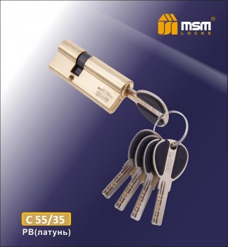 Цилиндровый механизм, латунь Перфо ключ-ключ C55/35 мм