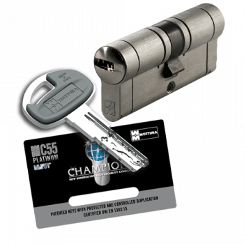 Цилиндровый механизм (личинка) Mottura (Моттура) C55 (62 мм/26+10+26) ключ-ключ мат. никель